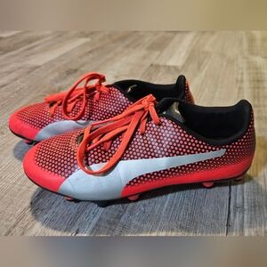 Puma Kids Orange, Silver and Black Cleats